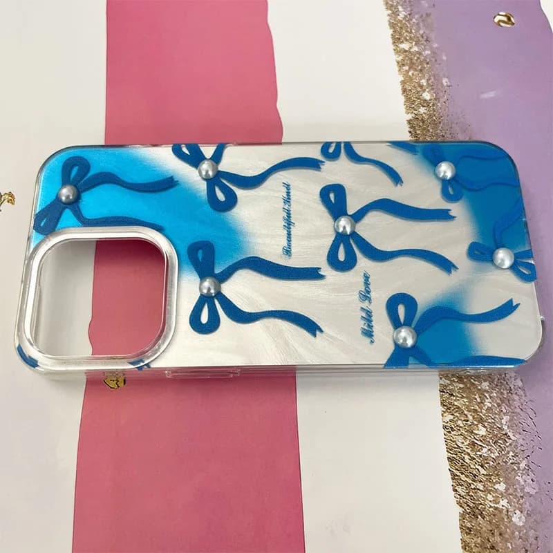 قاب گوشی iPhone 15 Pro Max آیفون طرح پاپیون مرواریدی کد 909