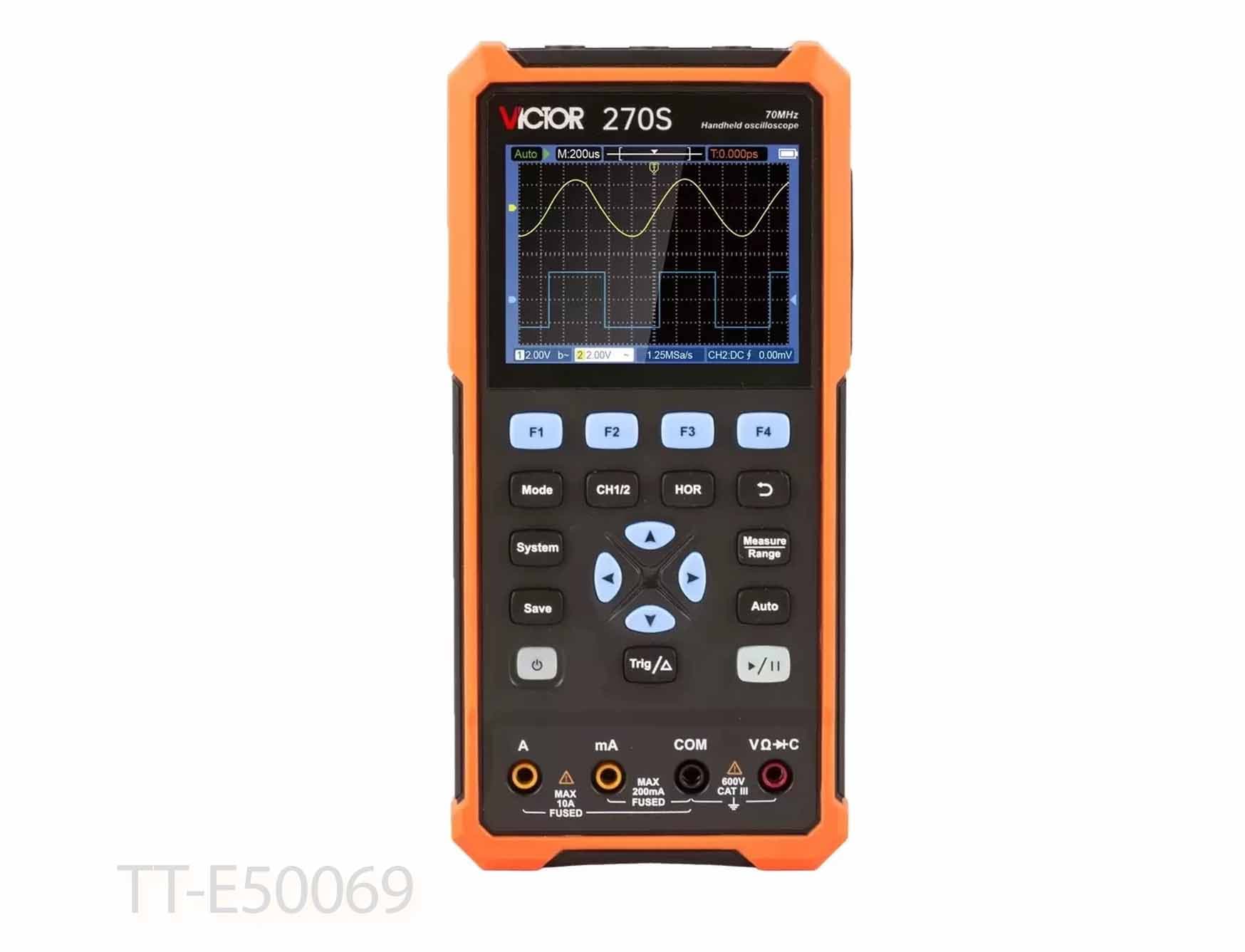 اسیلوسکوپ پرتابل 270S ویکتور 70 مگاهرتز 2 کانال با نرخ نمونه برداری 125MSa/s