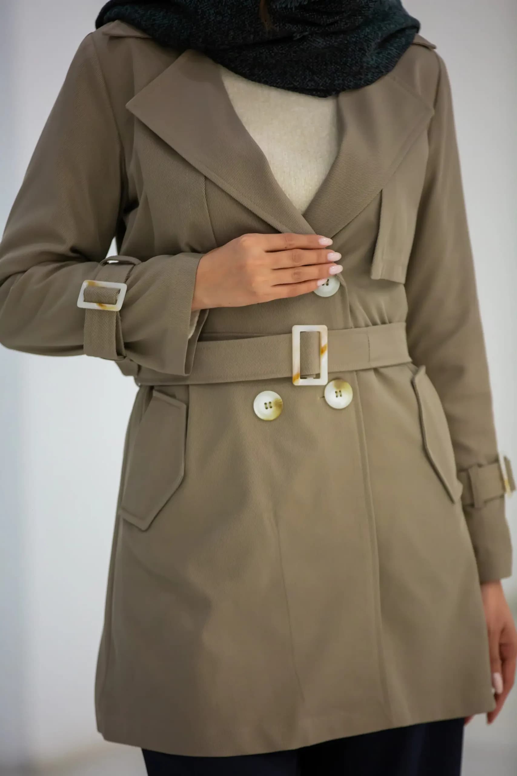مانتو پارکا کجراه ژیله دار میدی — تصویر ۳