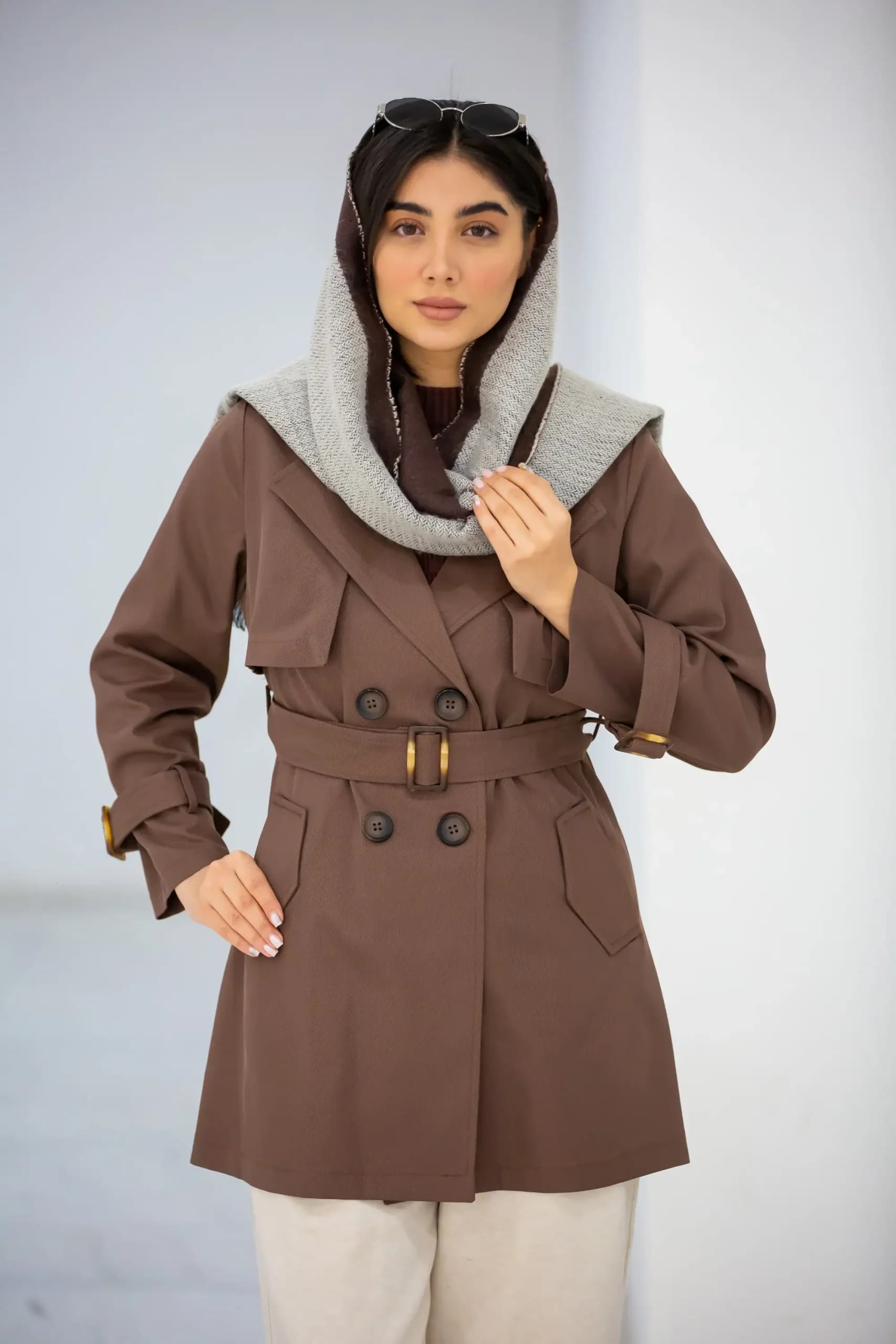 مانتو پارکا کجراه ژیله دار میدی