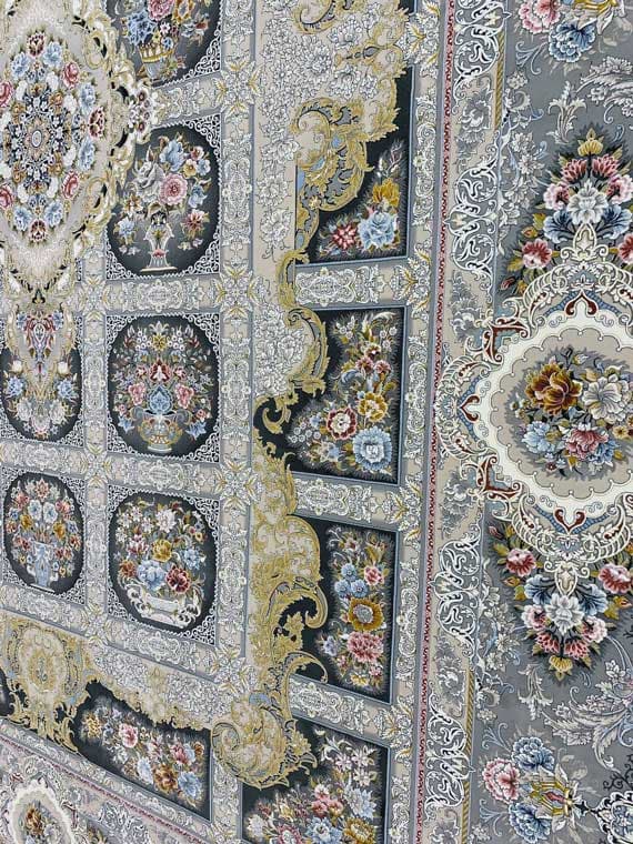 طرح همایون ذغالی فرش 1500 شانه تراکم 4500 برجسته — تصویر ۳