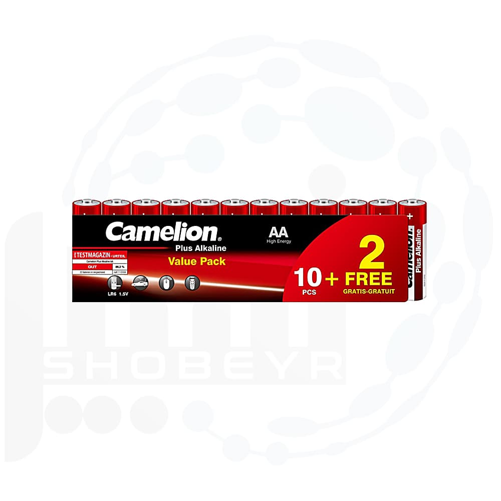 باتری قلمی 12تایی شرینکی Camelion مدل PLUS ALKALINE LR6-SP10+2