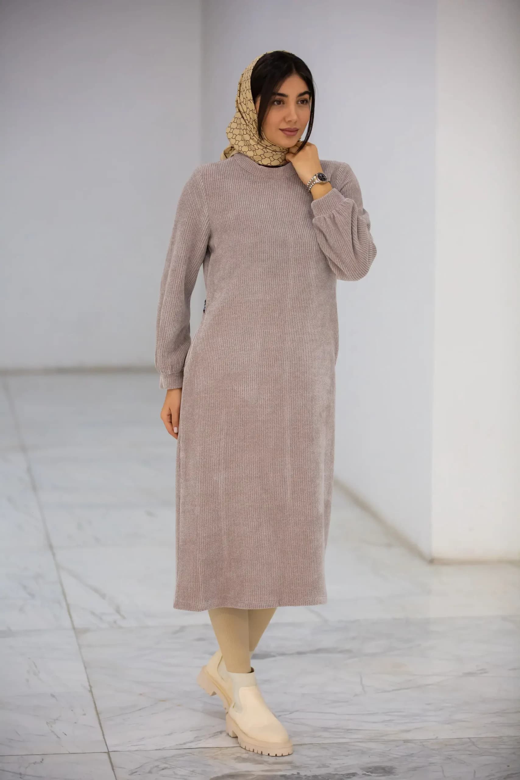 کفتان یقه گرد بیسکوئیتی — تصویر ۵