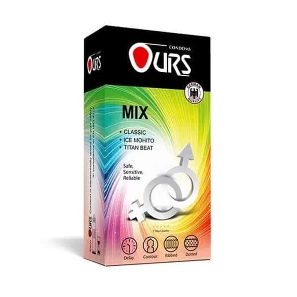 کاندوم اورز مدل میکس بسته ۱۲ عددی | Ours Mix Condom 12PCS