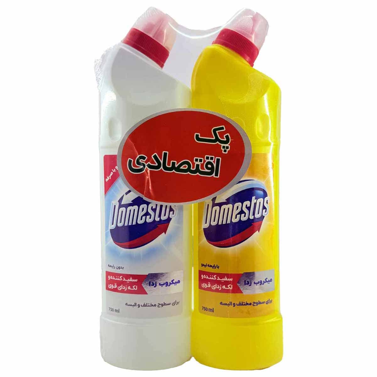 پک اقتصادی سفید کننده لیمو و بدون رایحه دامستوس 750 میلی لیتر 2 عددی کد 6102