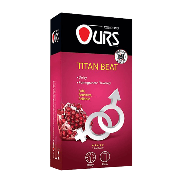 کاندوم تنگ کننده و تاخیری انار اورز بسته ۱۲ عددی | Ours Titan Beat Condoms 12pcs