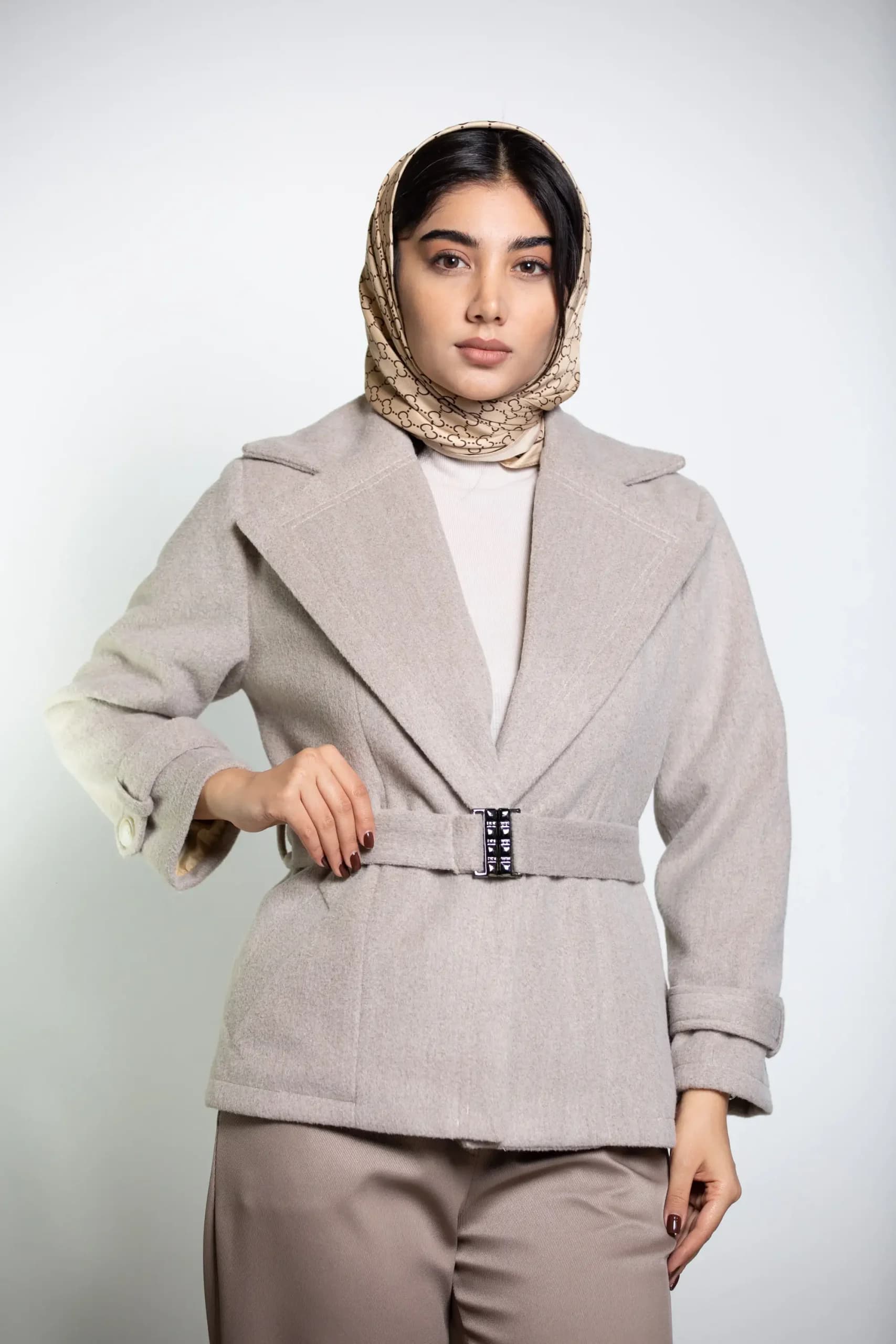 پالتو کت موهر کمربند کش