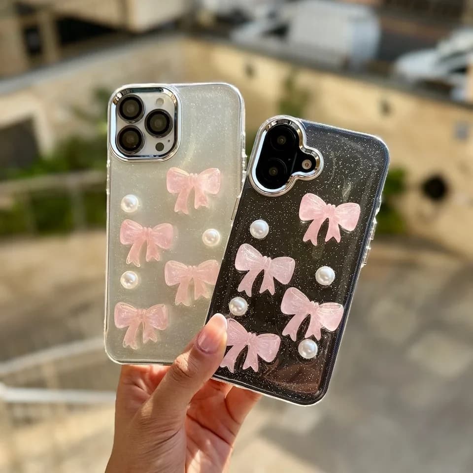 قاب گوشی iPhone 12 Pro Max آیفون شاین طرح پاپیون و مروارید کد 970 — تصویر ۲