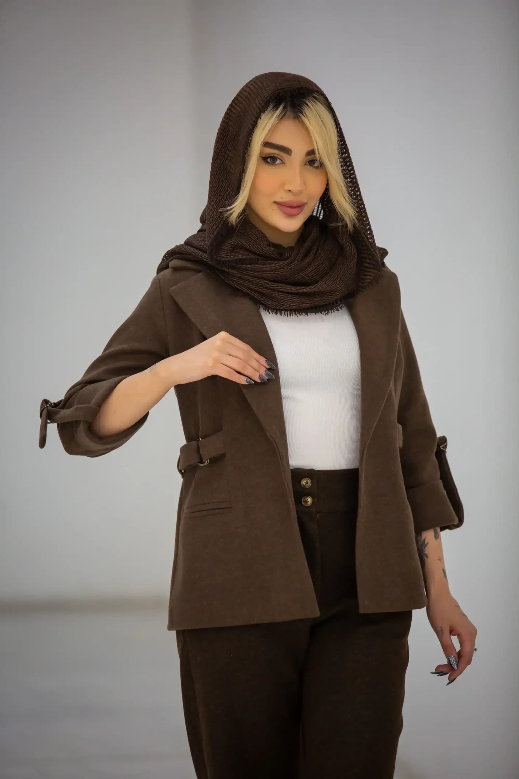 کت زنانه فوتر بغل سگک دار — تصویر ۷