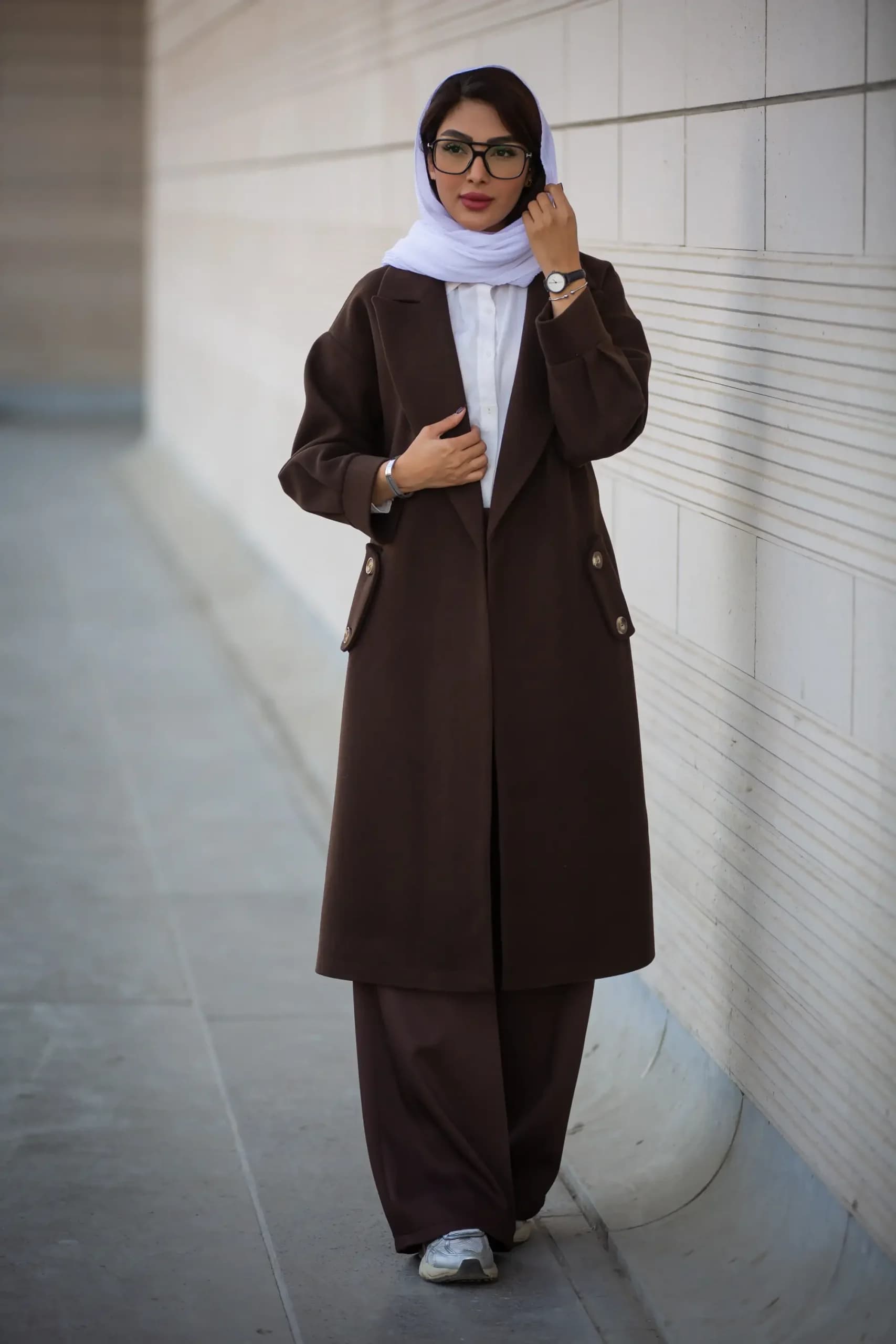 پالتو بلند جیب دکمه دار — تصویر ۴