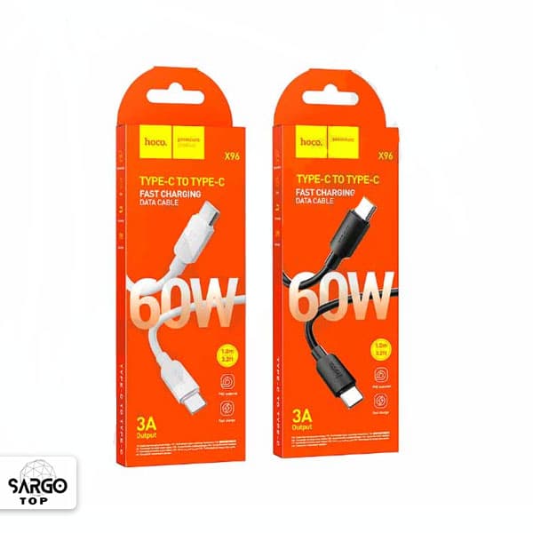 کابل شارژ 60 وات USB-C به USB-C هوکو مدل X96 طول 1 متر