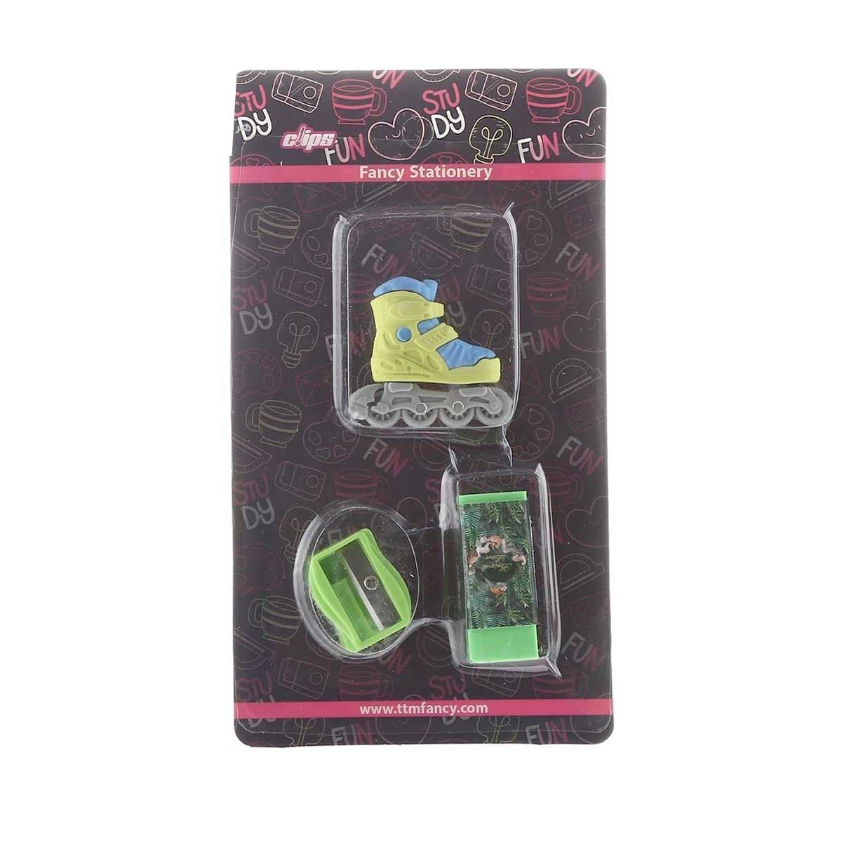 بسته تراش و پاک کن کلیپس طرح Skate کد 1833 سبز