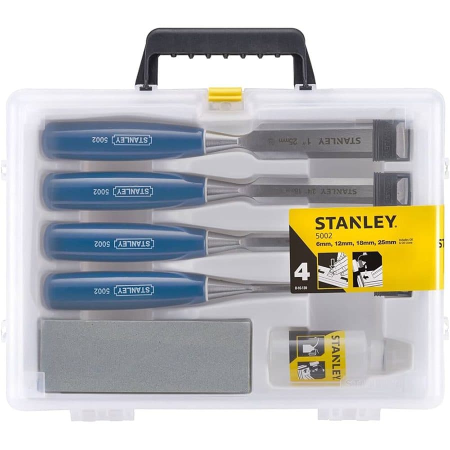 پک 4 عددی مغار نجاری استنلی باسنگ تیز کننده و روغن مدل STANLEY 0-16-130