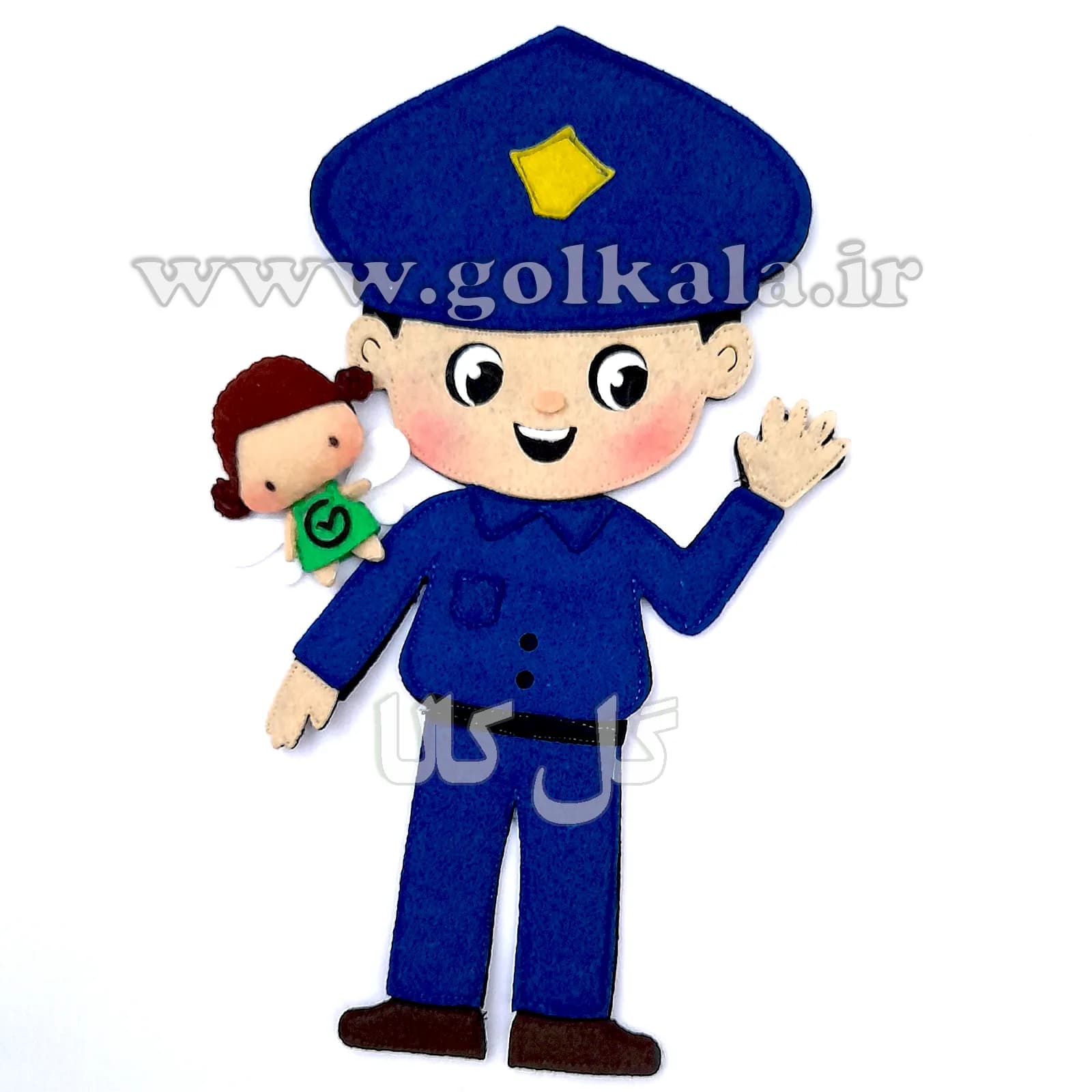 عروسک پلیس نمدی دیواری 👮‍♂️ آموزشی و مگنتی گل‌کالا