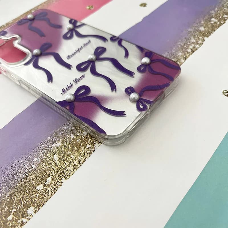 قاب گوشی Galaxy A55 سامسونگ طرح پاپیون مرواریدی کد 909 — تصویر ۲