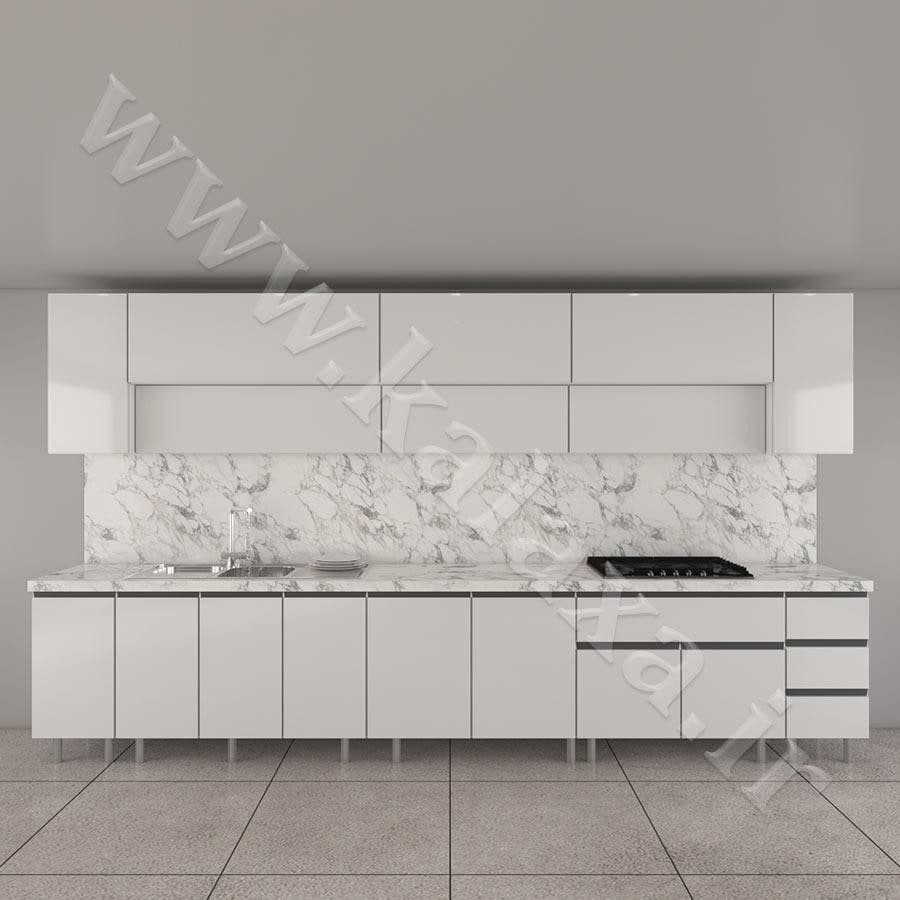 کابینت پله ای آماده هایگلاس ایرانی ۴ متری دستگیره مخفی