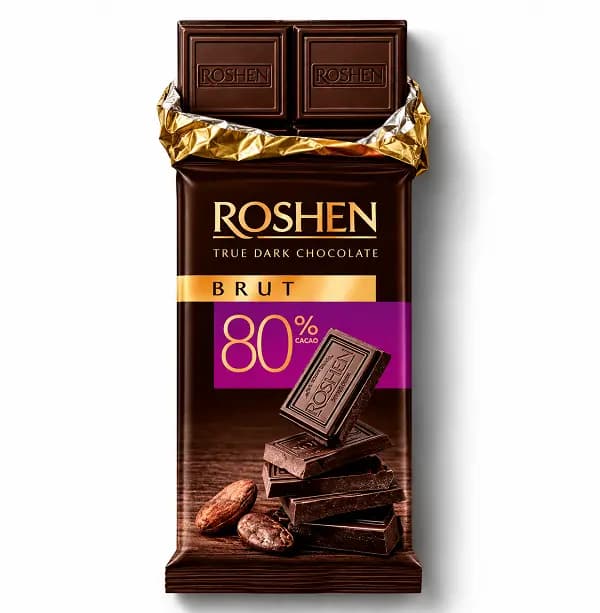 شکلات تخته ای تلخ روشن 80% Roshen Brut — تصویر ۲