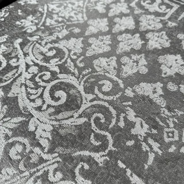 پرده شانل طرح گلدان داماس هندسی رنگ قهوه ای — تصویر ۴