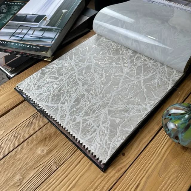 پرده شانل طرح درختی-رنگ طلایی