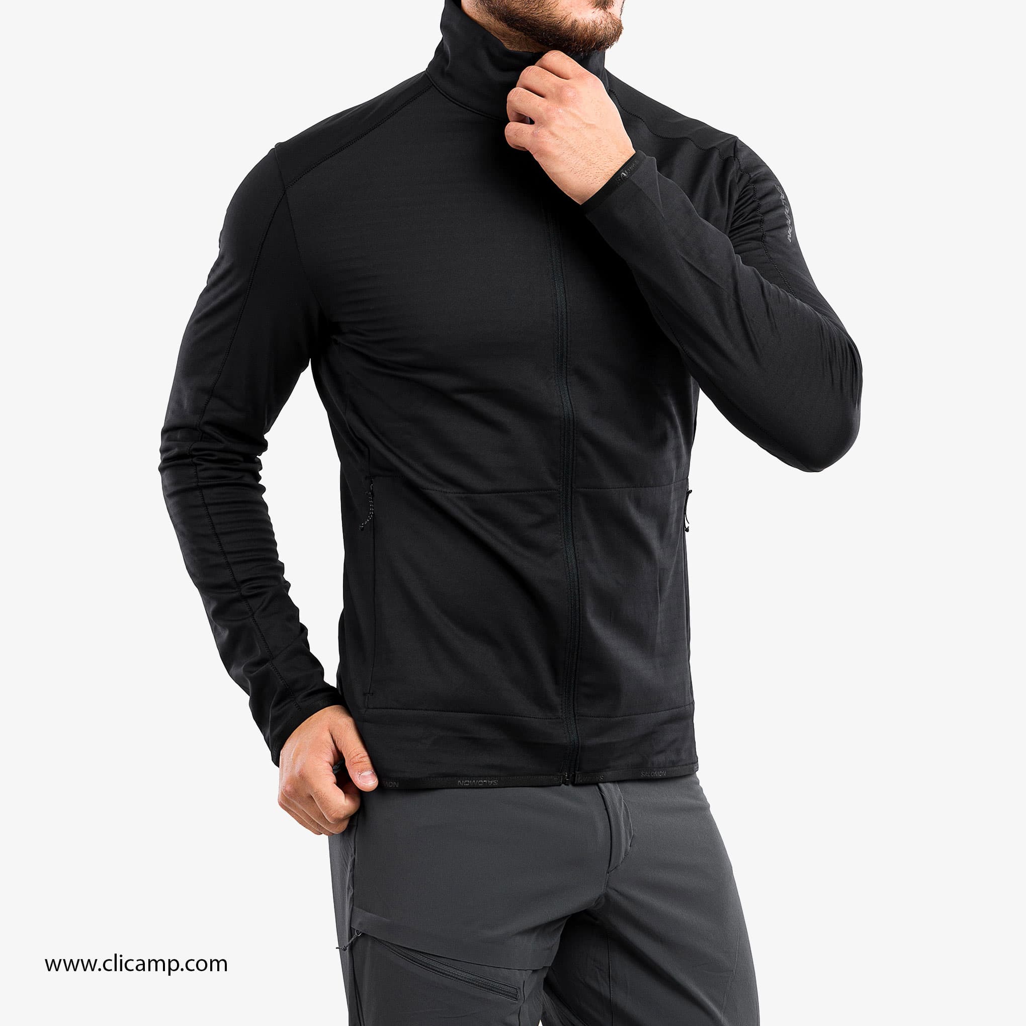 سویشرت سالامون / SALOMON – مدل Outrack FZ / مشکی — تصویر ۵