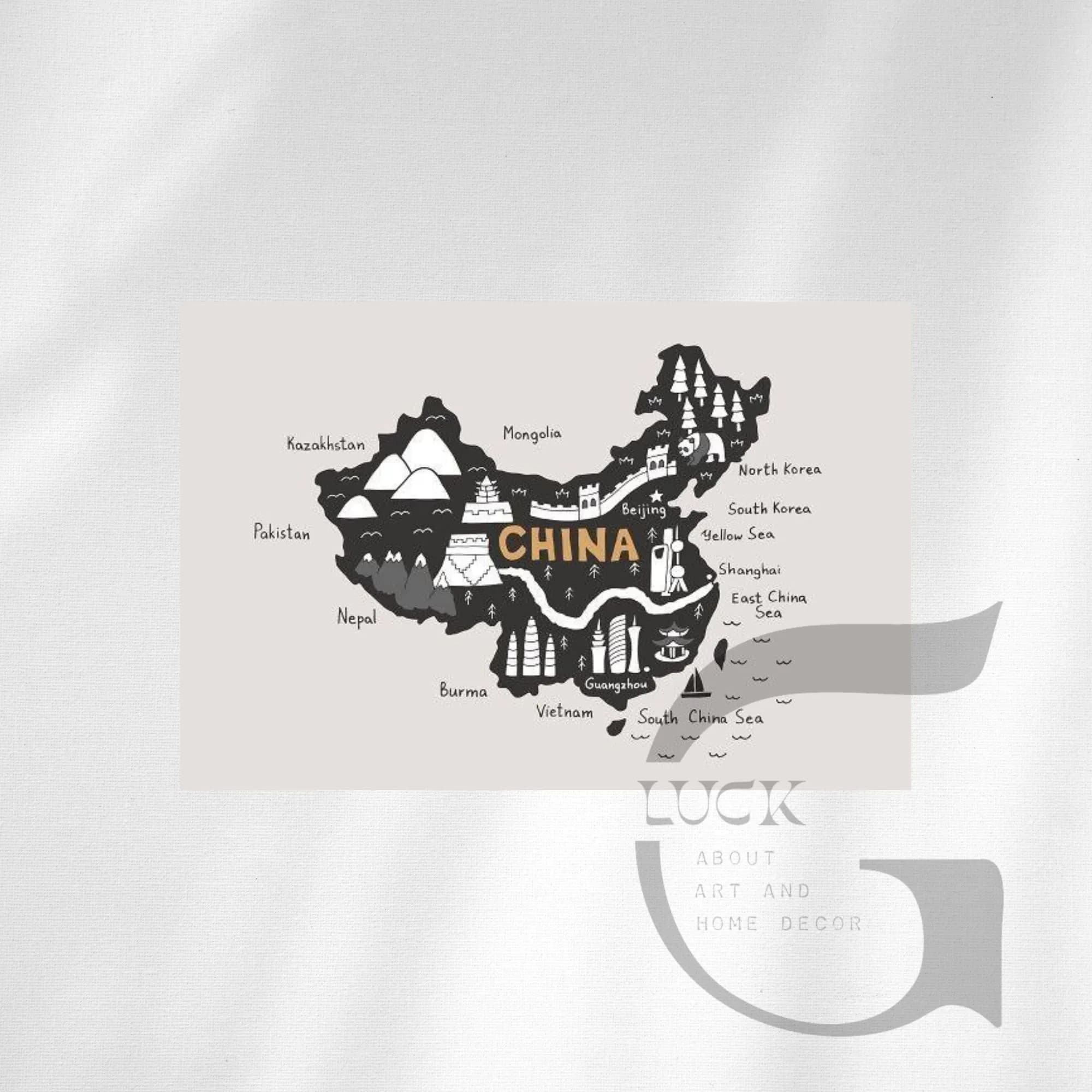 تابلو نقشه کشور چین