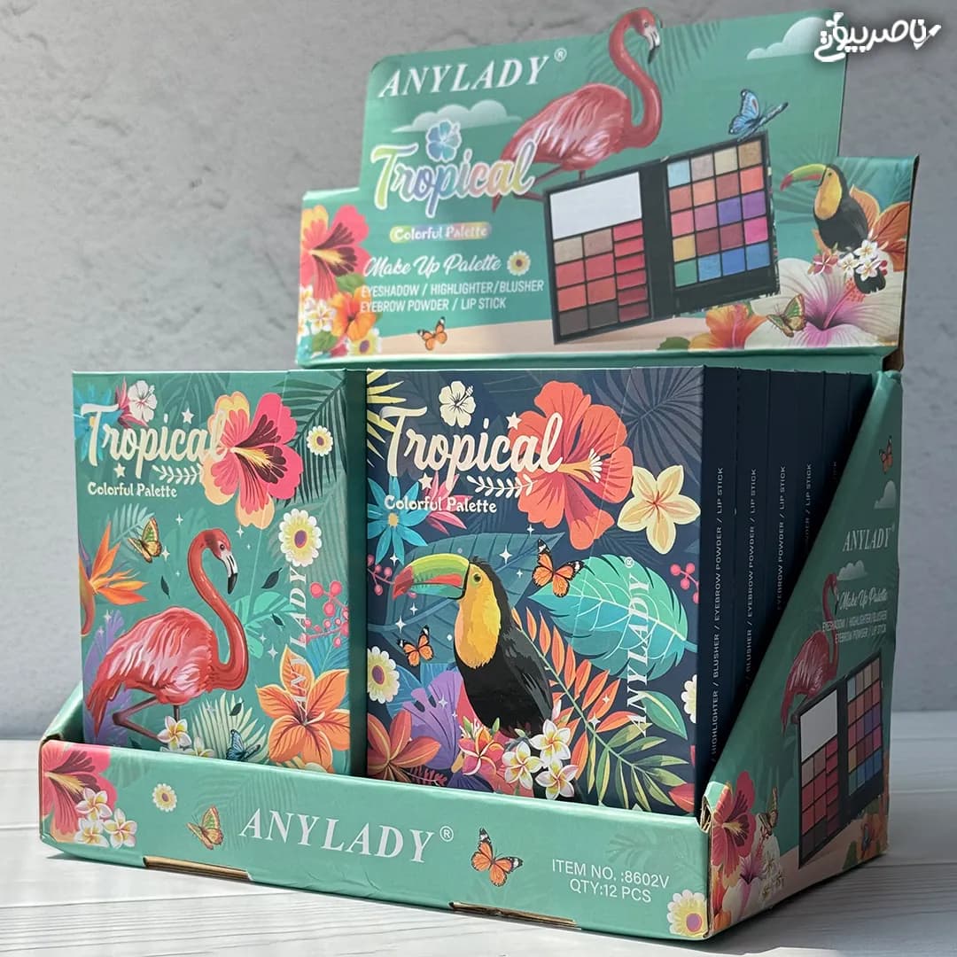 پالت آرایشی همه‌کاره آنی لیدی مدل Tropical | سایه، رژ و هایلایتر — تصویر ۶
