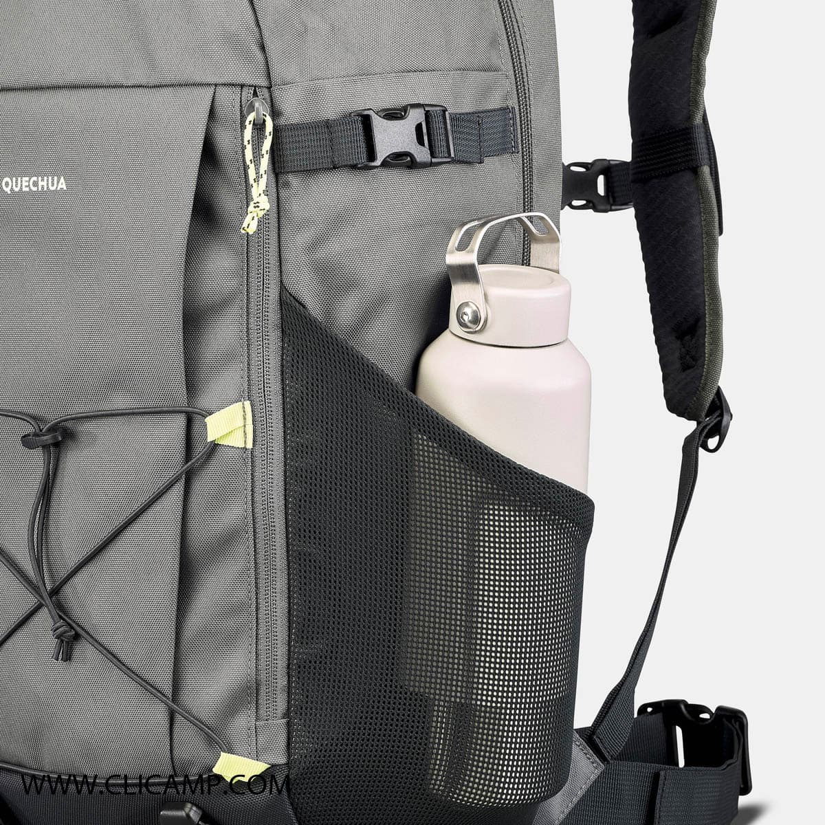 کوله پشتی کچوا / QUECHUA – مدل NH100 30L / طوسی — تصویر ۵
