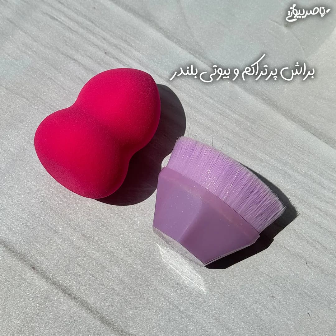 پک 2 عددی پد تخم مرغی و براش کرم پودر — تصویر ۳