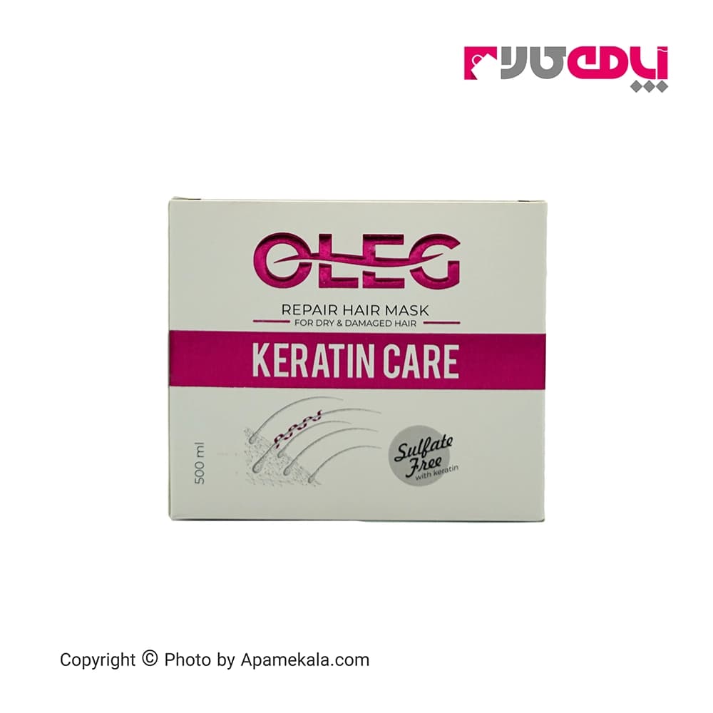 ماسک داخل حمام اولگ OLEG حاوی کراتین مناسب مو خشک و آسیب دیده – حجم 500ml — تصویر ۲