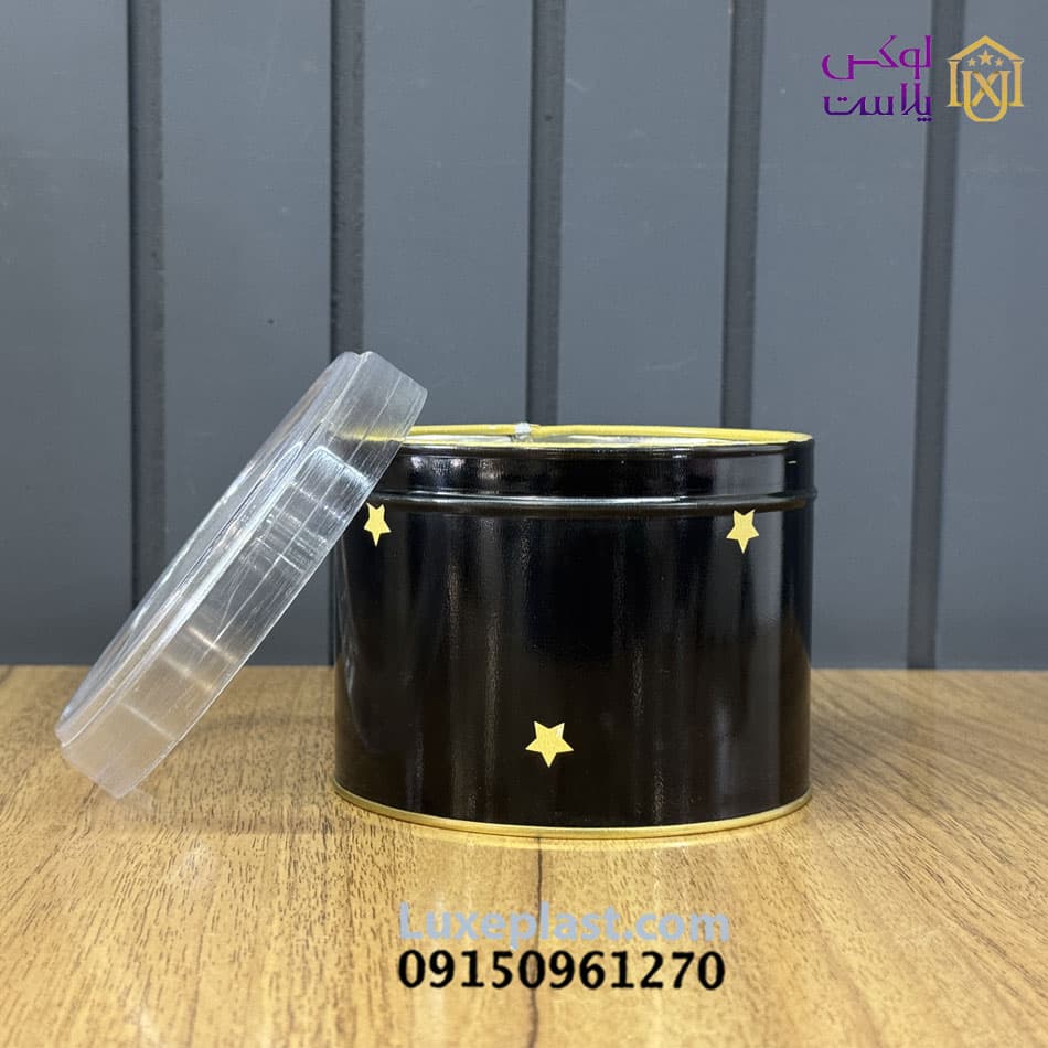 قوطی فلزی مشکی کد 9334 — تصویر ۳