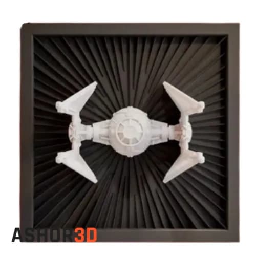دکوری سه بعدی جنگنده TIE Interceptor طرح استار وارز