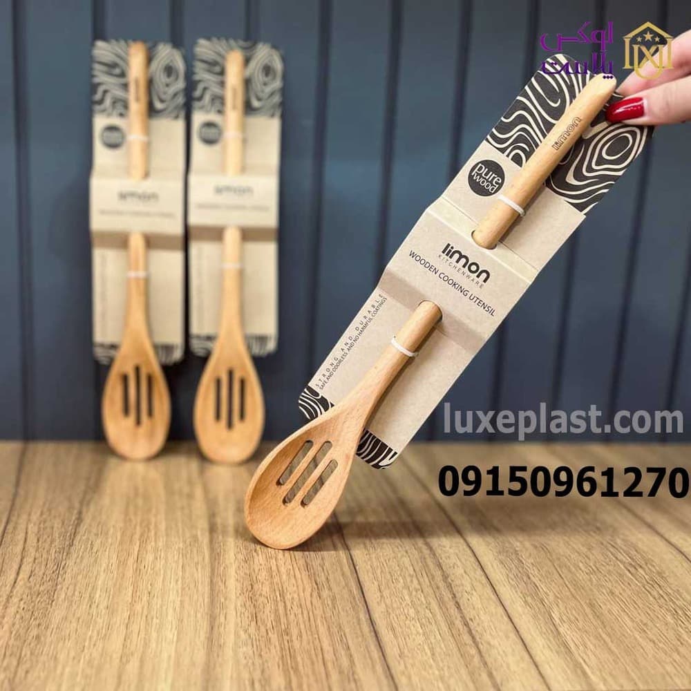 قاشق چوبی شیاردار لیمون 2339 — تصویر ۳
