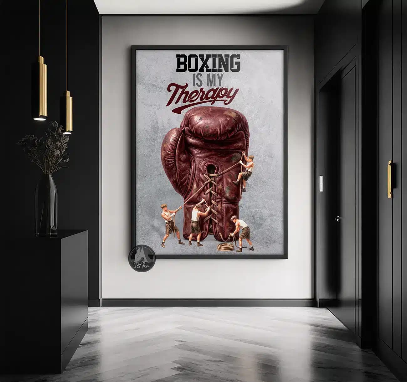 تابلو بوکس BOXING IS MY THERAPY کد DA-(8045) | دکور ورزشی انگیزشی — تصویر ۴
