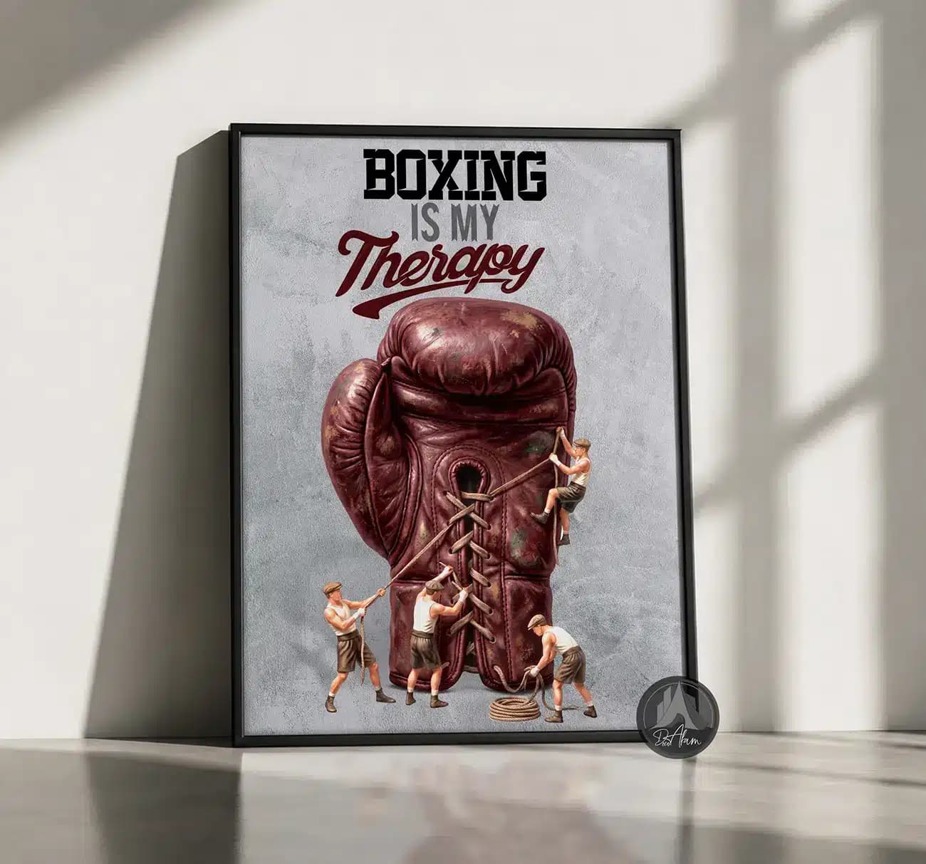 تابلو بوکس BOXING IS MY THERAPY کد DA-(8045) | دکور ورزشی انگیزشی