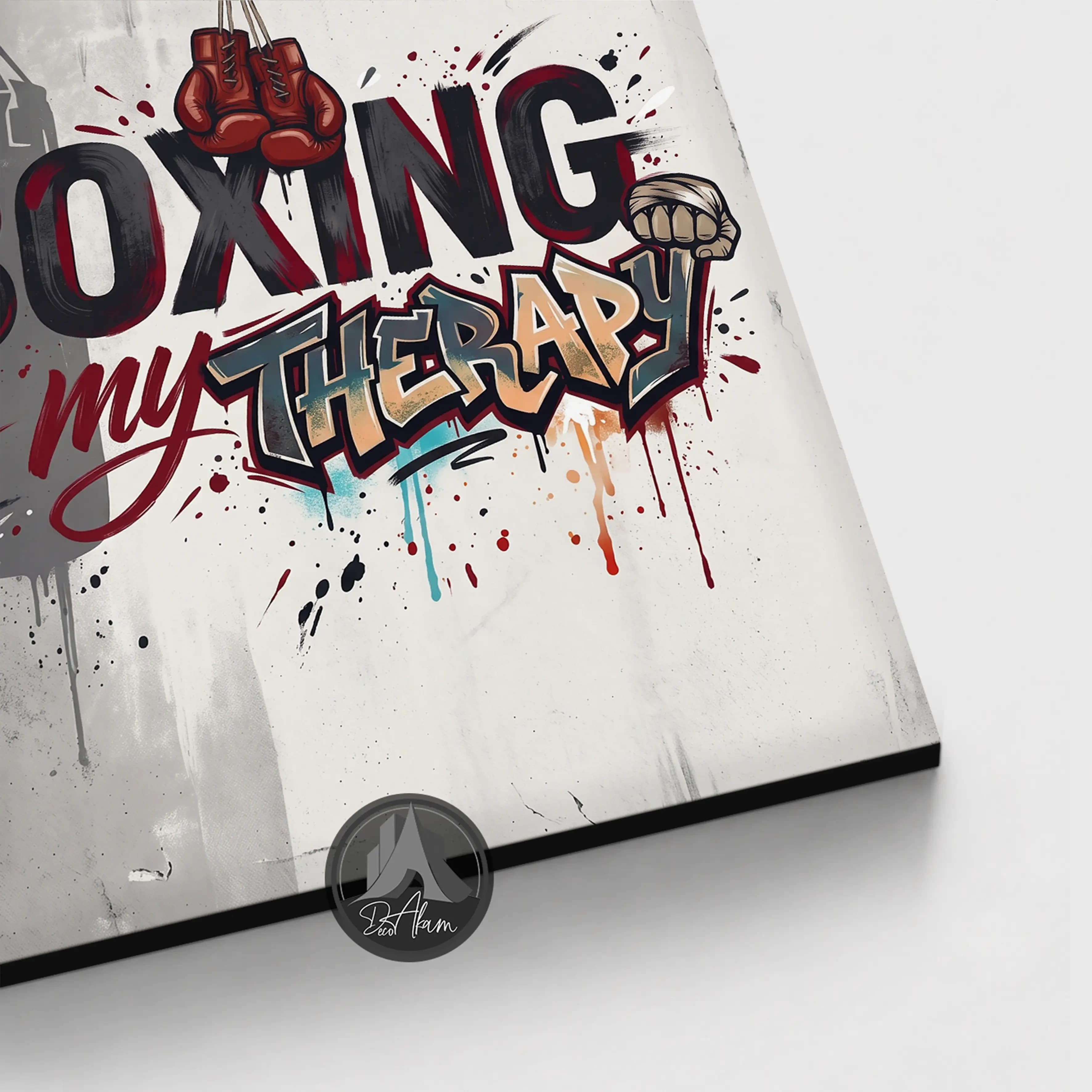 تابلو بوکس BOXING IS MY THERAPY کد DA-(8040) | دکور انگیزشی — تصویر ۲