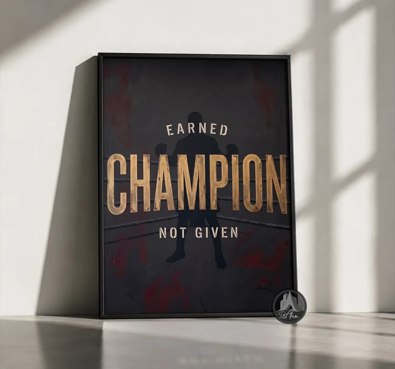 تابلو تایپوگرافی بوکس CHAMPION کد DA-(8036) | دکور ورزشی — تصویر ۳