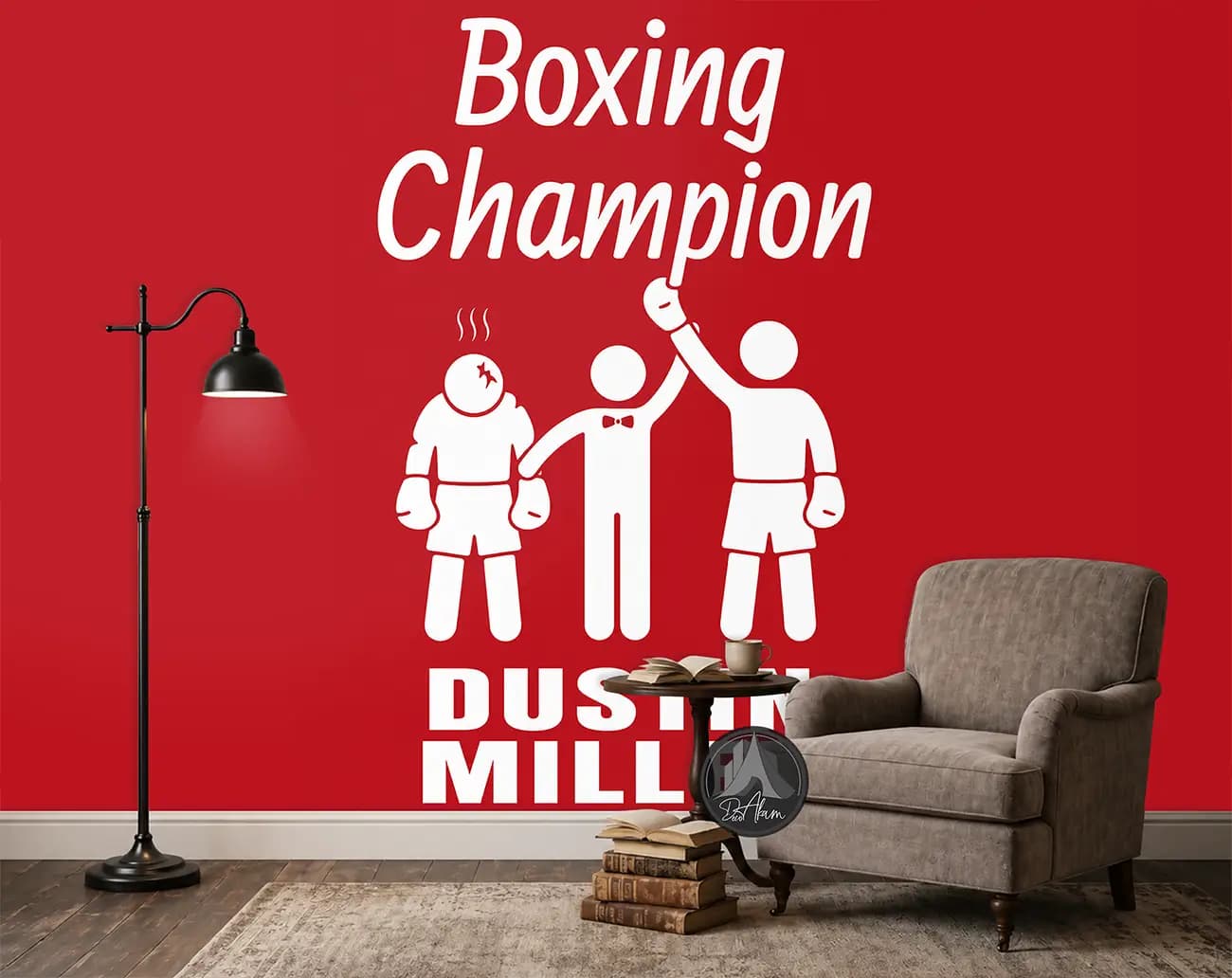 پوستر دیواری تایپوگرافی بوکس Boxing Champion با تم قرمز کد DA-(8049) — تصویر ۲