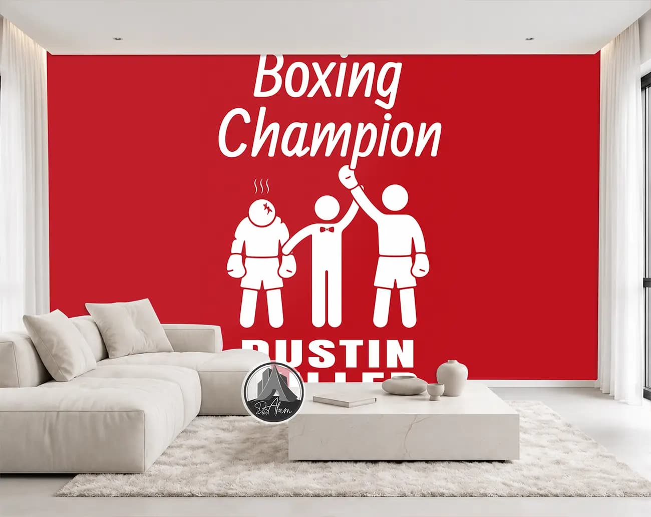 پوستر دیواری تایپوگرافی بوکس Boxing Champion با تم قرمز کد DA-(8049) — تصویر ۳