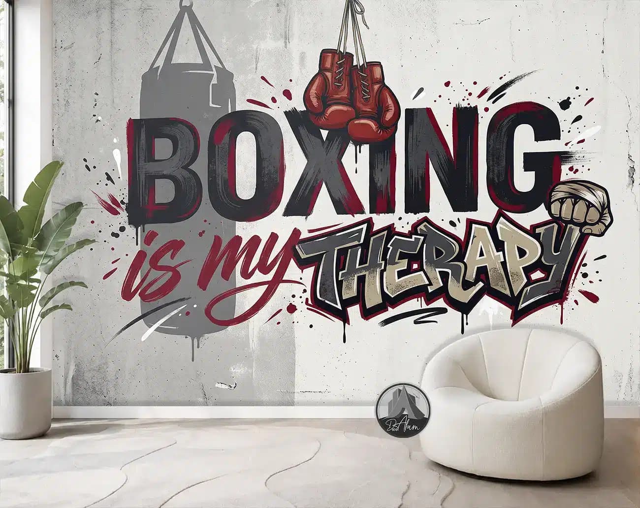 پوستر دیواری تایپوگرافی بوکس BOXING IS MY THERAPY کد DA-(8040)