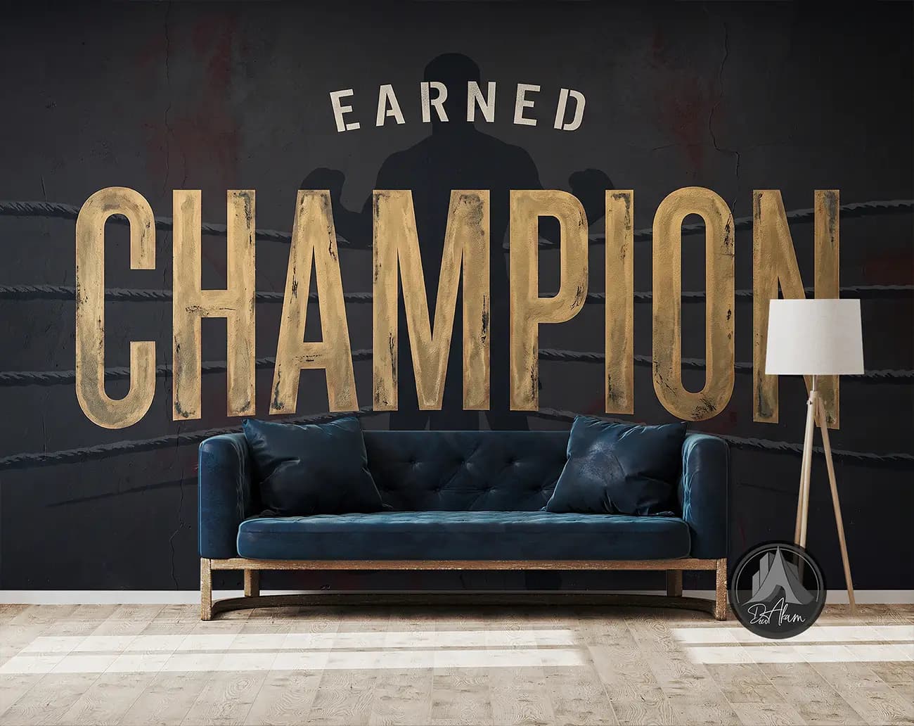 پوستر دیواری تایپوگرافی بوکس CHAMPION کد DA-(8036) | دکور ورزشی — تصویر ۳