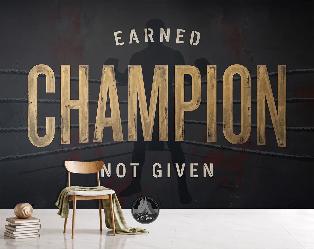پوستر دیواری تایپوگرافی بوکس CHAMPION کد DA-(8036) | دکور ورزشی
