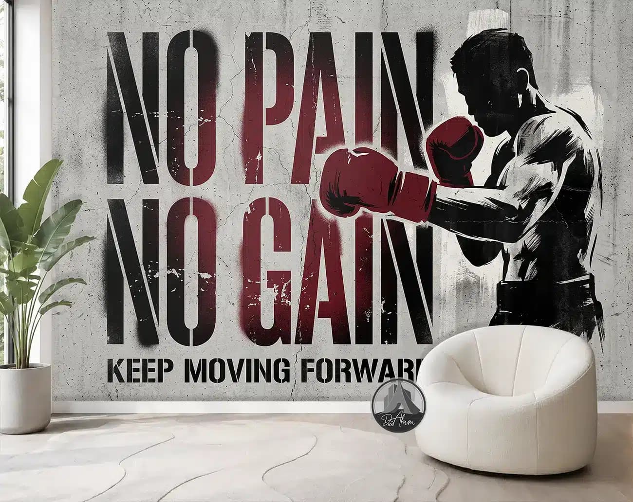 پوستر دیواری انگیزشی بوکس NO PAIN NO GAIN کد DA-(8035) — تصویر ۳