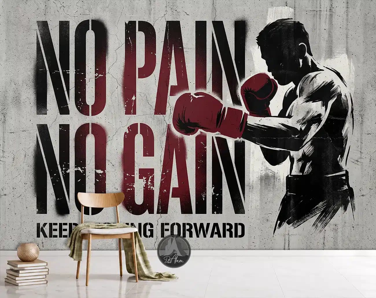 پوستر دیواری انگیزشی بوکس NO PAIN NO GAIN کد DA-(8035) — تصویر ۲