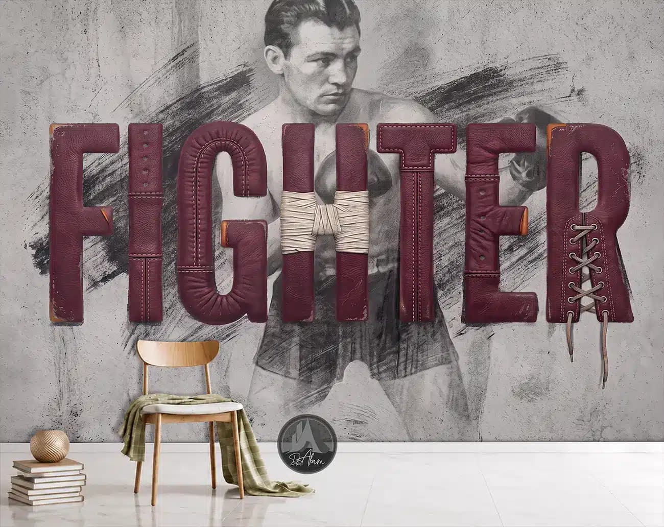 پوستر دیواری بوکس طرح Fighter کد DA-(8023) | دکور باشگاه رزمی