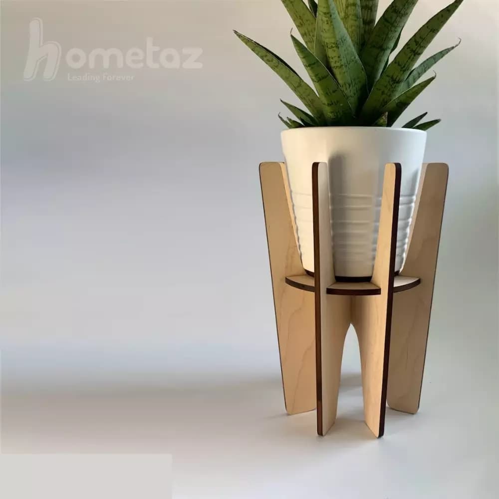 پایه گلدان با چوب طبیعی خوشگل مدل ht2229 — تصویر ۴
