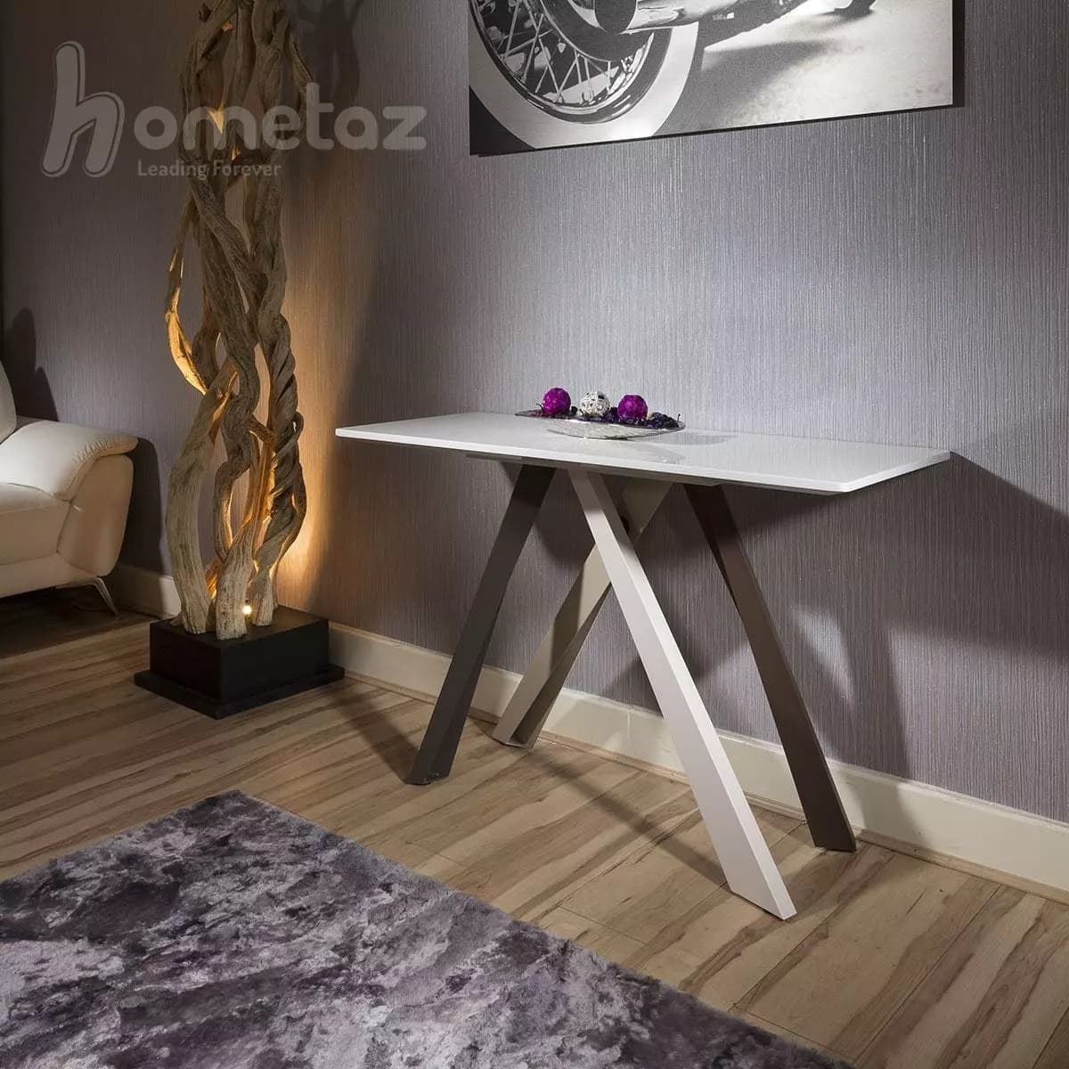 میز کنسول پایه ام دی اف و صفحه mdf ساده مدل ht2172