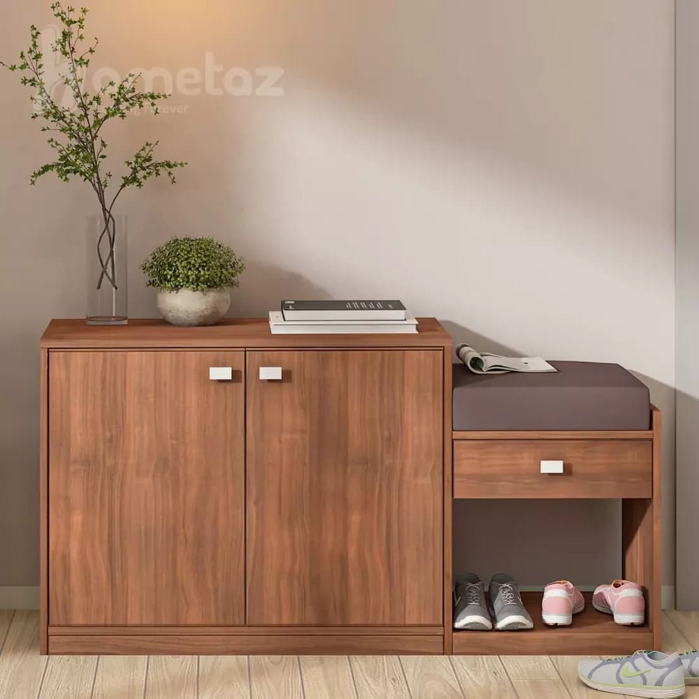 جاکفشی ایستاده ام دی اف نیمکت دار مدل ht2012