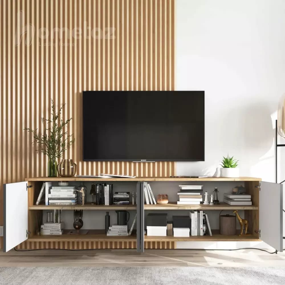 میز تلویزیون دیواری 4 کمد 2 طبقه ای mdf مدل ht2119 — تصویر ۶