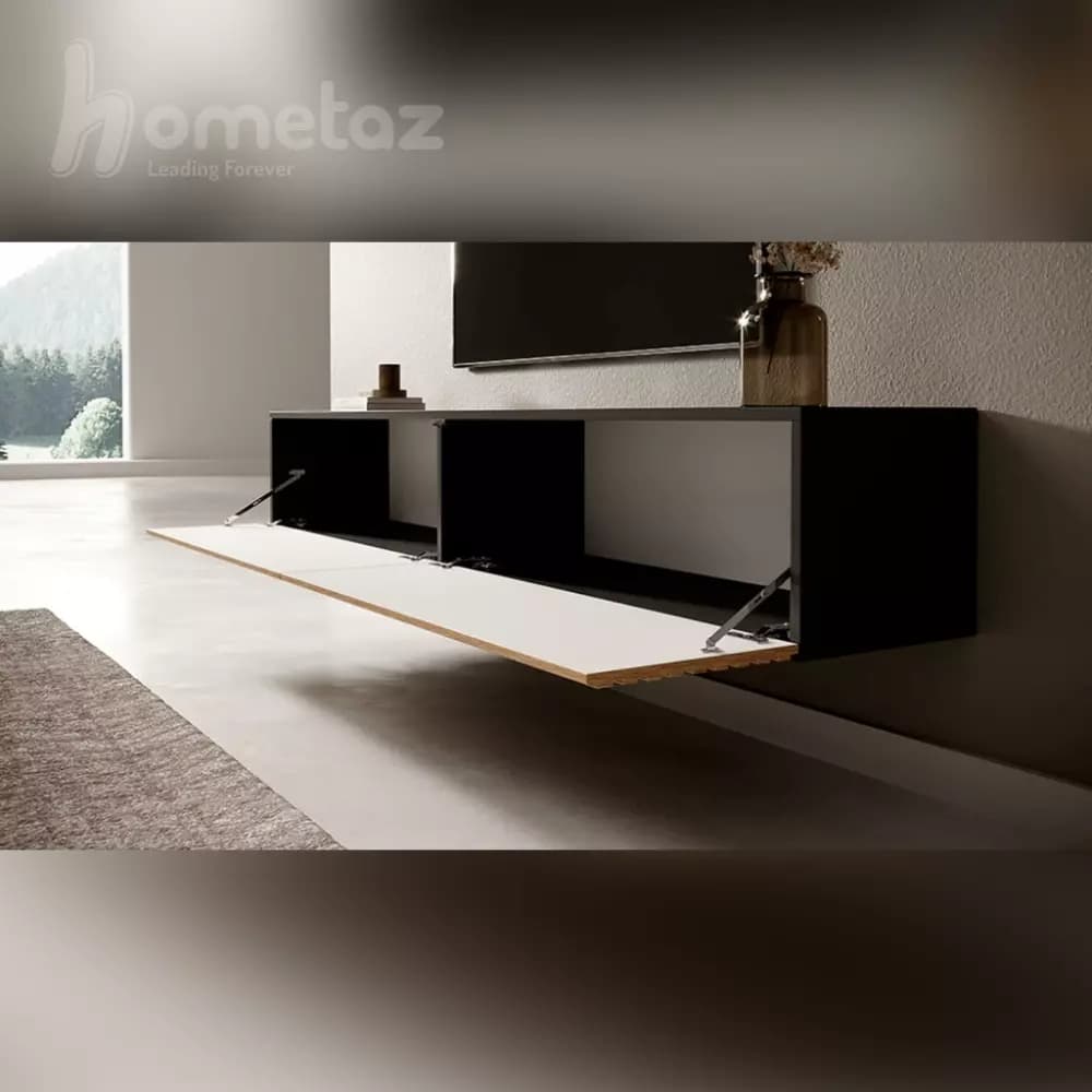 میز تلویزیون ام دی اف طرح چوب دیواری 2 کمد مدل ht2117 — تصویر ۵