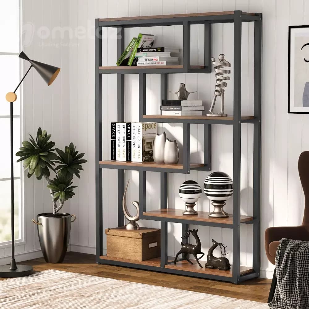 شلف فلزی لاکچری با صفحه چوب یا mdf مدل ht1607 — تصویر ۲